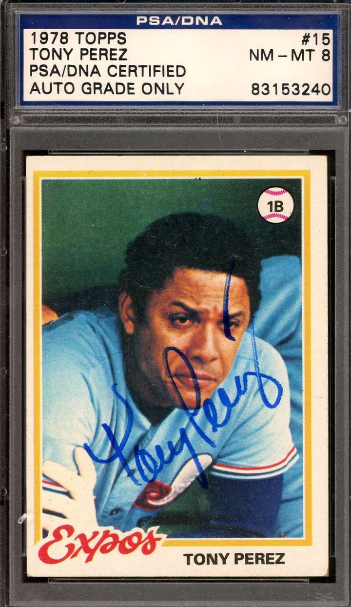 Tony Perez NM MT 8 PSA DNA Signed 1978 Topps Autograph