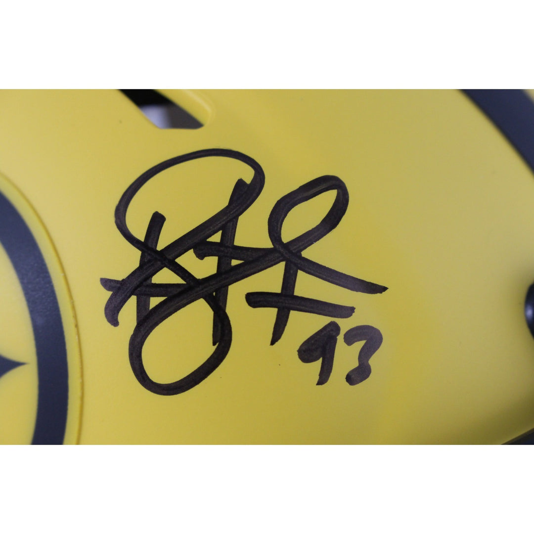 Troy Polamalu Autographed Pittsburgh Steelers Rave Mini Helmet Beckett 50266