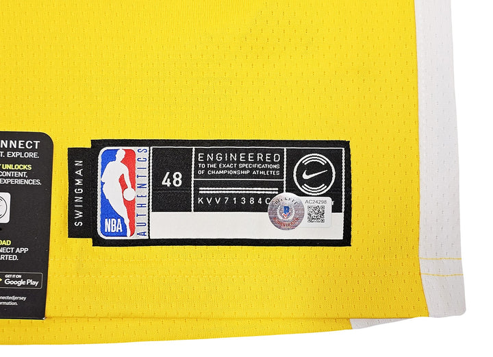 Warriors Stephen Curry Signed Yellow Nike Swingman Jersey Size 48 Beckett
