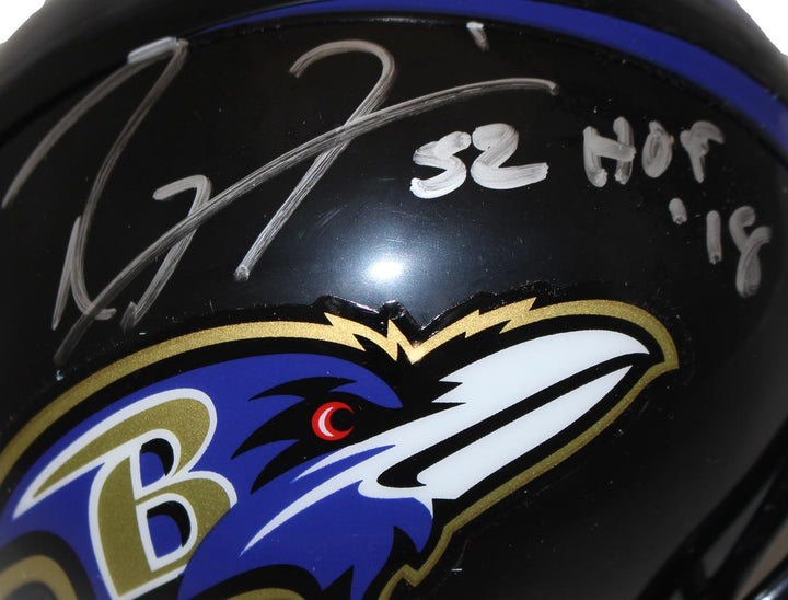 Ray Lewis Autographed Baltimore Ravens VSR4 Mini Helmet HOF Beckett 36493