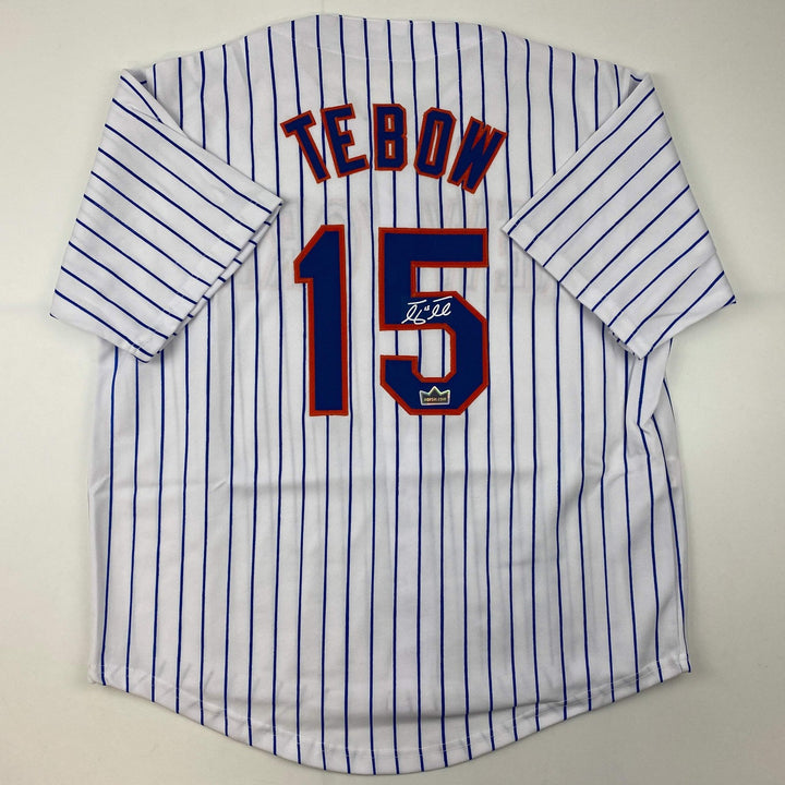 Facsimile Autographed Tim Tebow New York Pinstripe Reprint Jersey Size Men's XL