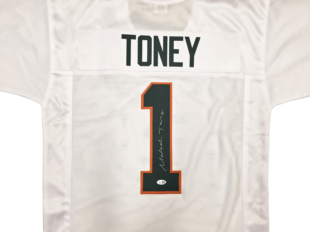 Miami Hurricanes Malachi Toney Signed White Jersey JSA Witness