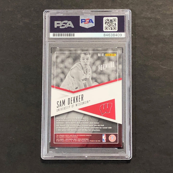 2015-16 Panini Contenders #41 Sam Dekker Signed Card AUTO PSA Slabbed Wisconsin