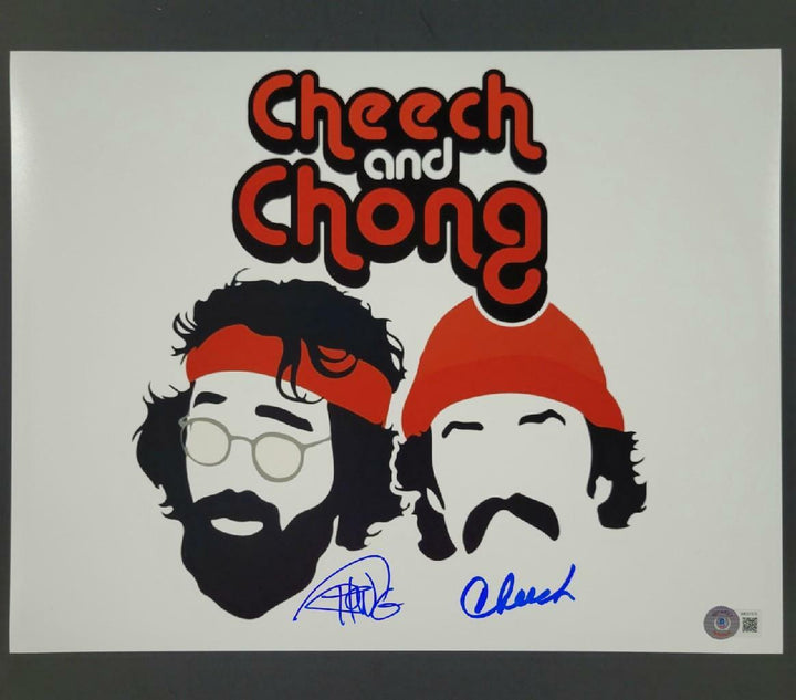 Cheech Marin / Tommy Chong signed 11x14 photo Up in Smoke ~ BAS Beckett Witness