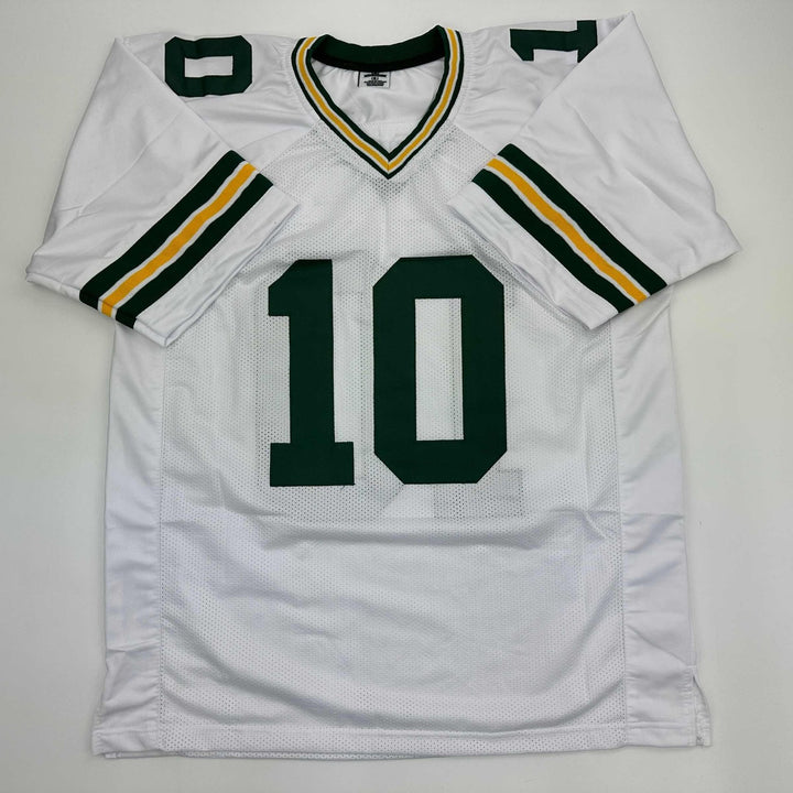 Autographed/Signed Jordan Love Green Bay White Jersey Beckett BAS COA