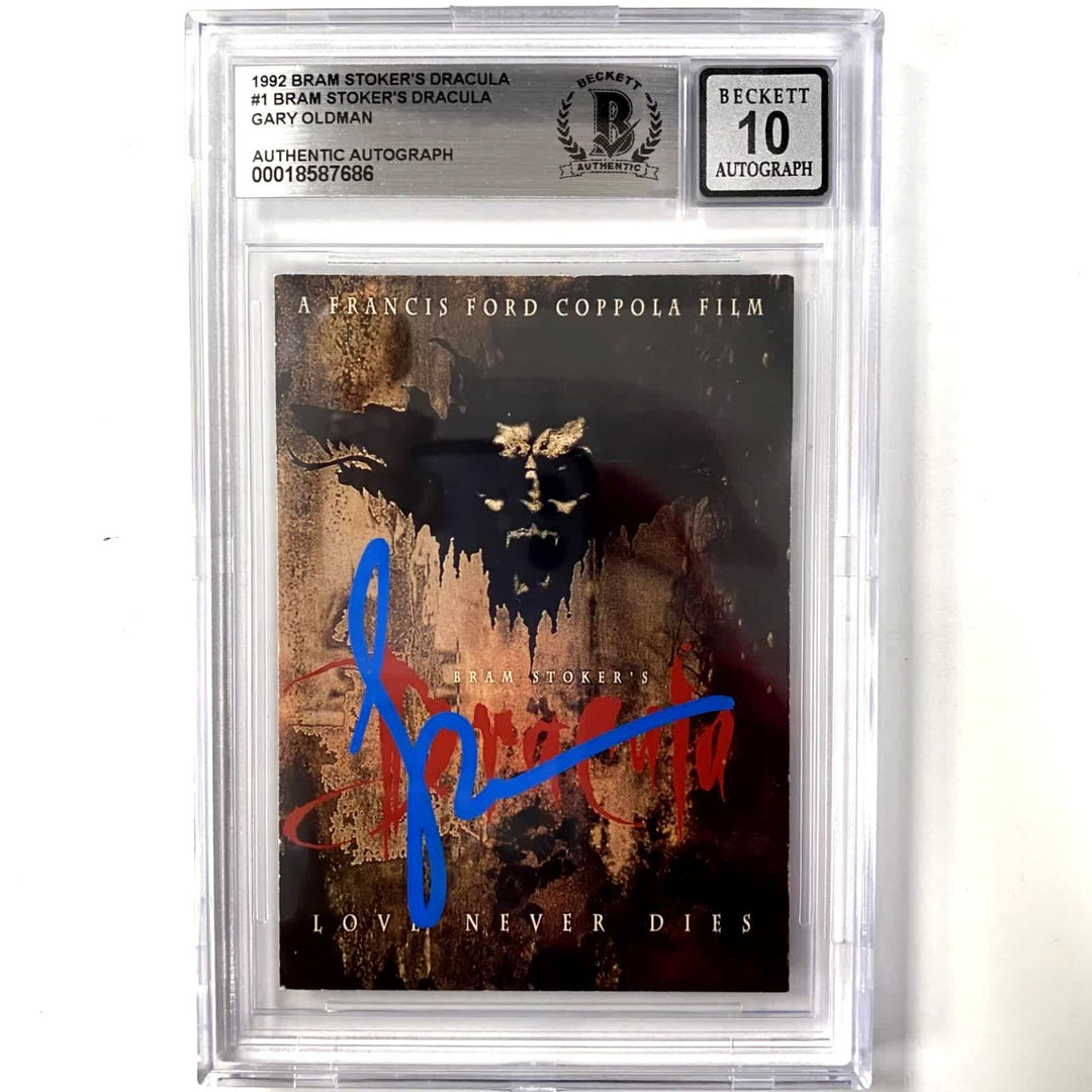 Gary Oldman signed 1992 Bram Stoker's Dracula #1 card Beckett BAS ~ 10 Auto