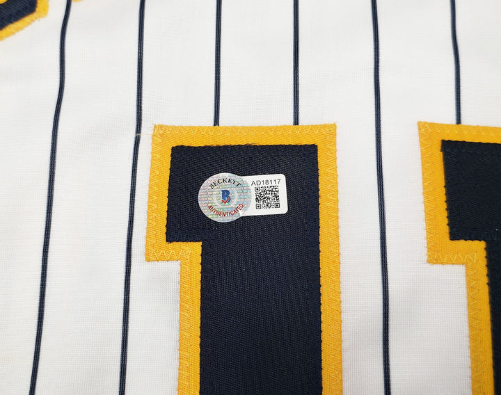 Milwaukee Brewers Jackson Chourio Autographed Signed White Jersey Beckett