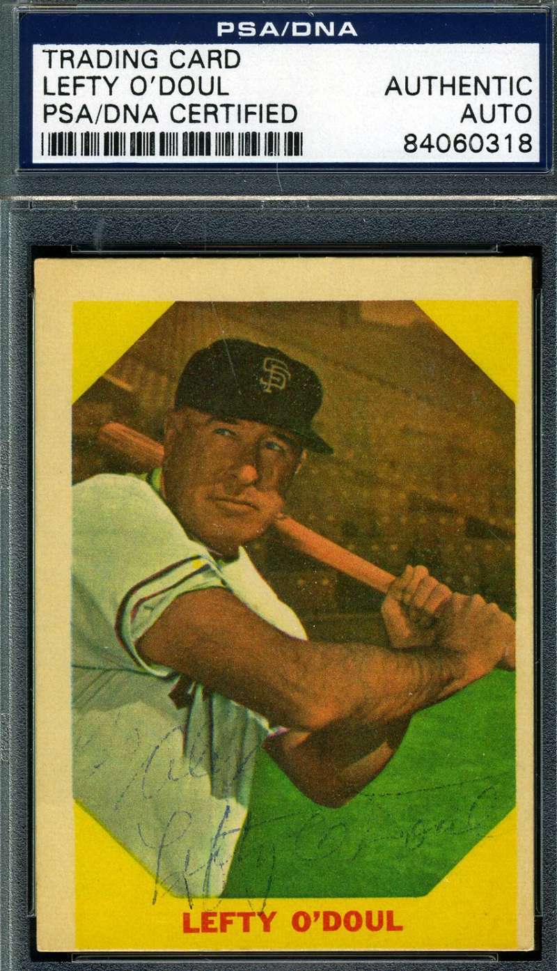Lefty O`doul Psa Dna Coa Autograph 1960 Fleer Authentic Hand Signed