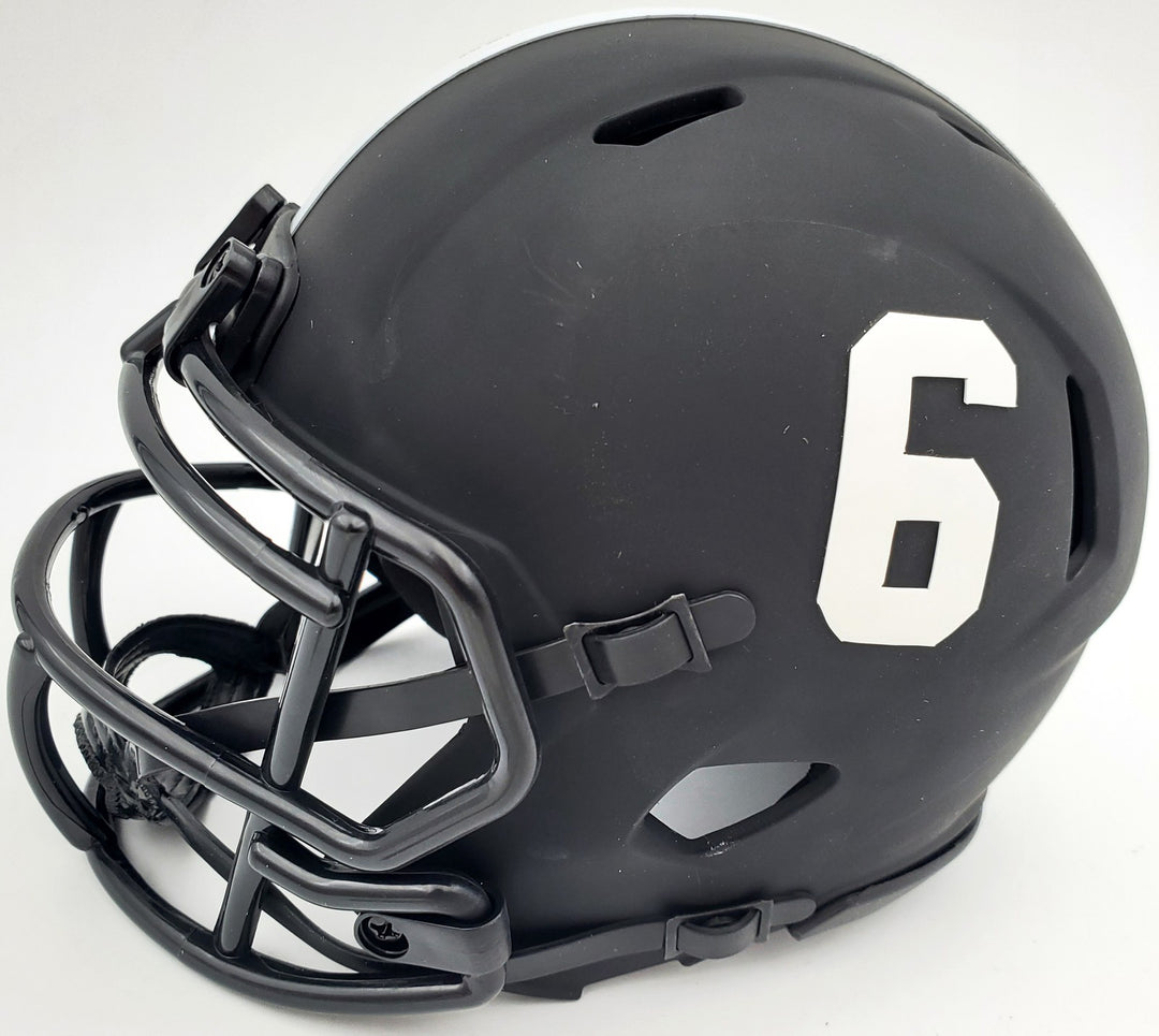 Devonta Smith Signed Eclipse Black Alabama Crimson Tide Speed Mini Helmet