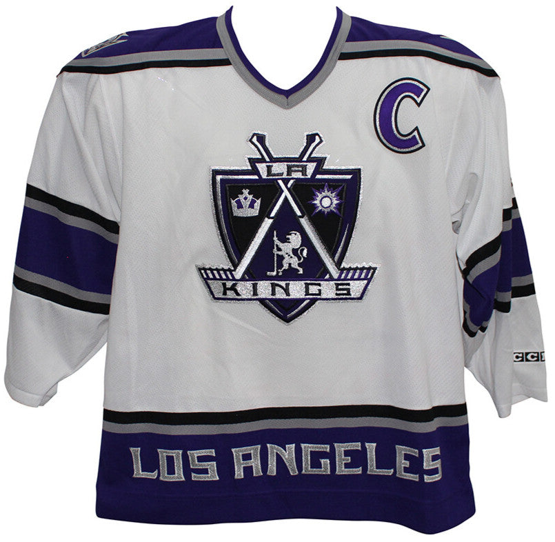 Rob Blake Autographed Los Angeles Kings White Sz. L Replica Jersey Beckett 35806