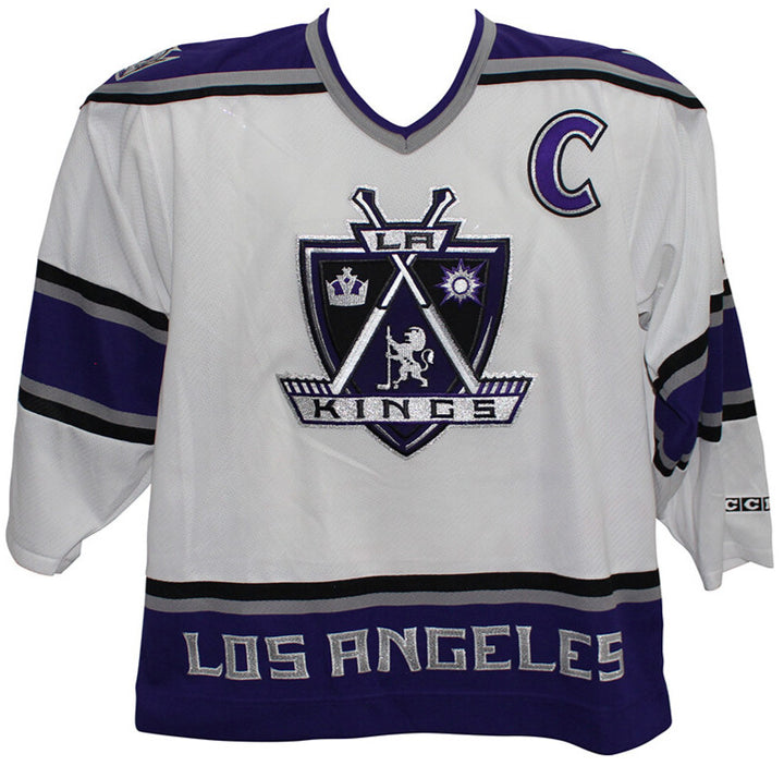 Rob Blake Autographed Los Angeles Kings White Sz. L Replica Jersey Beckett 35806