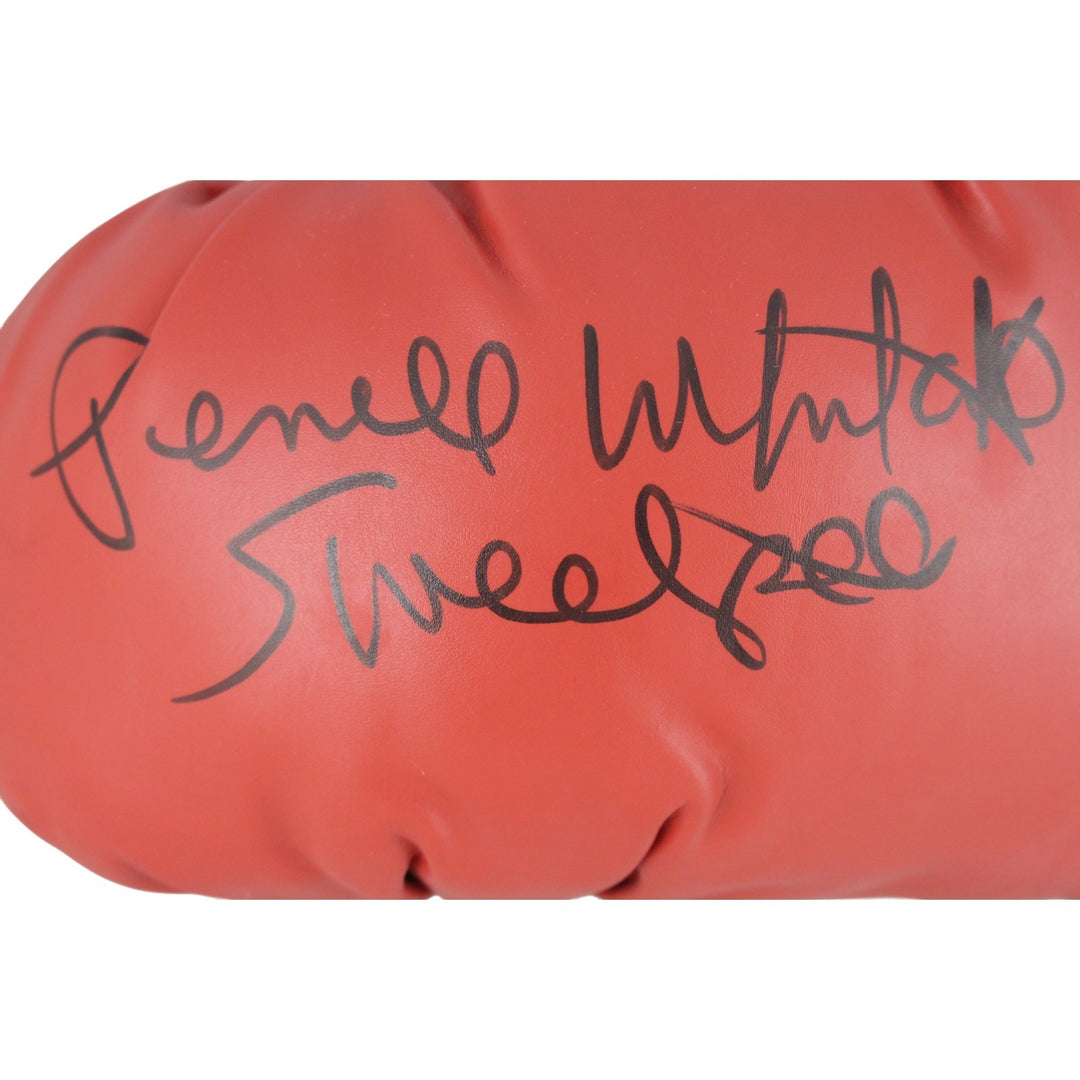 Pernell Sweat Pea Whitaker Autographed Red Everlast Left Boxing Glove JSA 53557