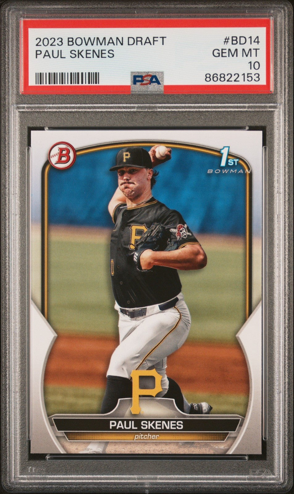 Graded 2023 Topps Bowman Draft Paul Skenes #BD14 Rookie RC Card PSA 10
