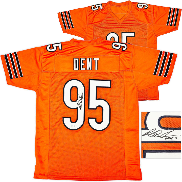 Chicago Bears Richard Dent Autographed Signed Orange Jersey "HOF 11" Beckett Wit