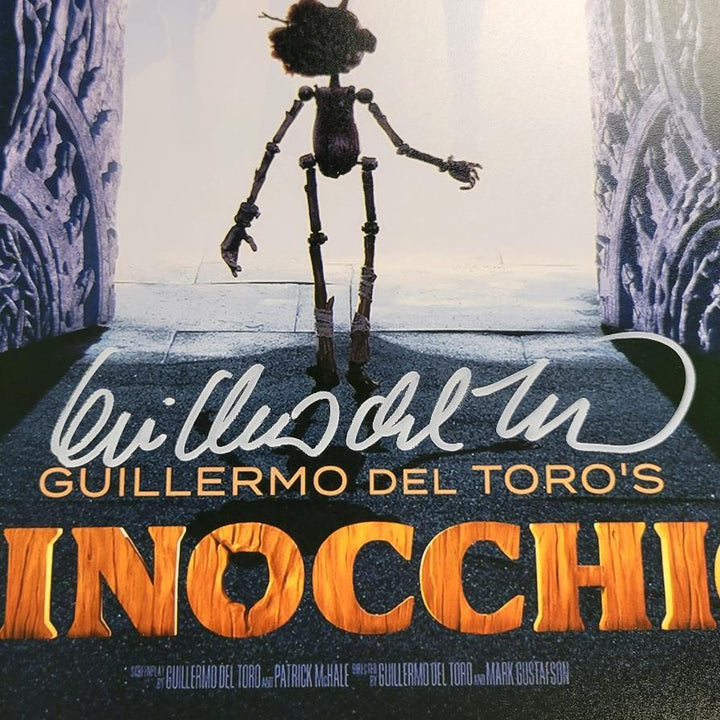 Guillermo del Toro signed Pinocchio 12x18 photo poster autograph (E) Beckett BAS