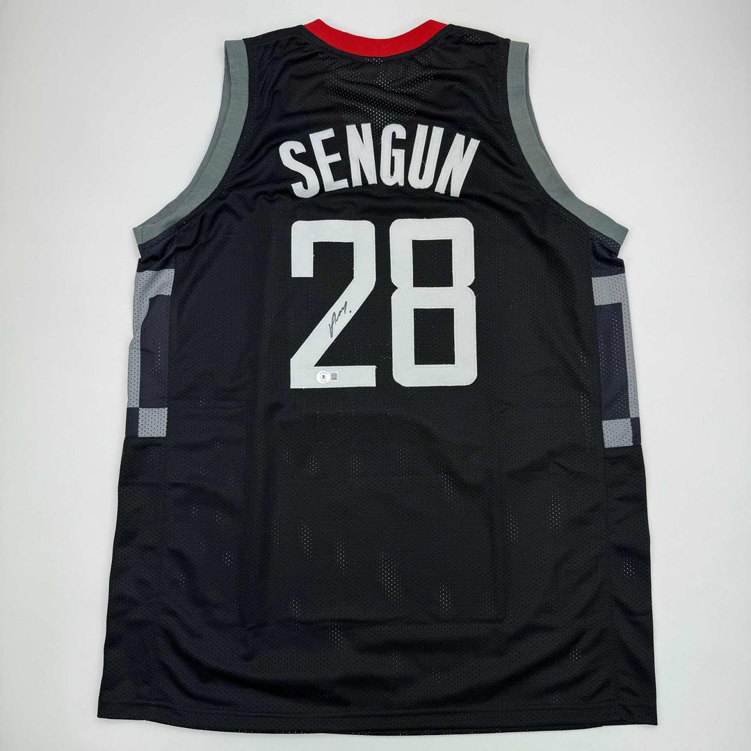 Autographed/Signed Alperen Sengun Houston Black Jersey Beckett COA