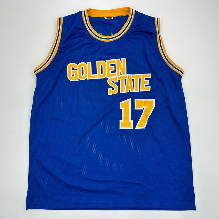 Facsimile Autographed Chris Mullin Golden State Blue Reprint Jersey Size Mens XL