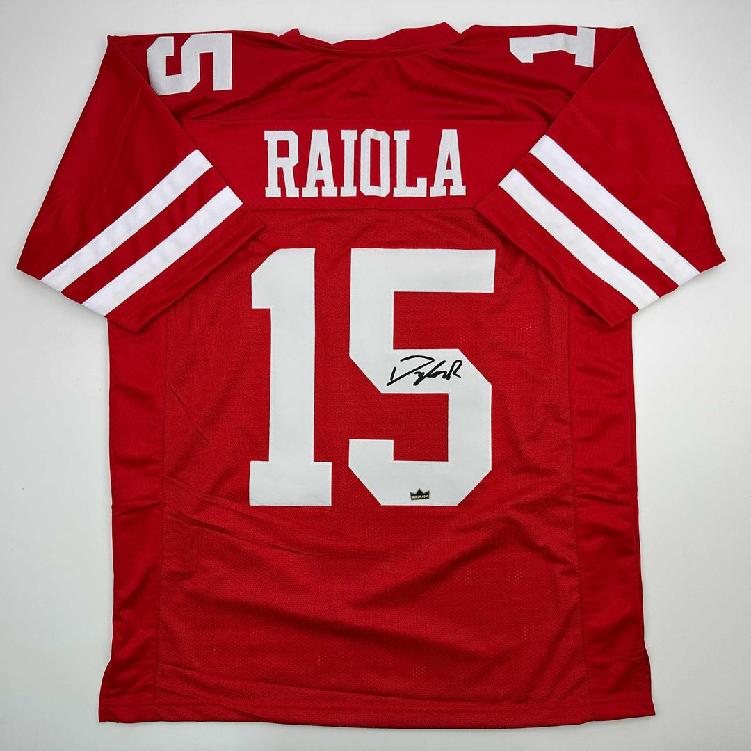 Facsimile Autographed Dylan Raiola Nebraska Red Reprint Jersey Size Men's XL
