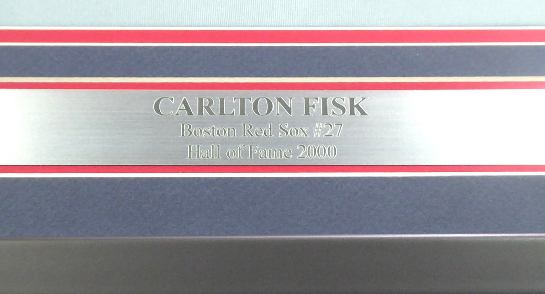 Boston Red Sox Carlton Fisk Autographed Signed Framed Gray Jersey Beckett