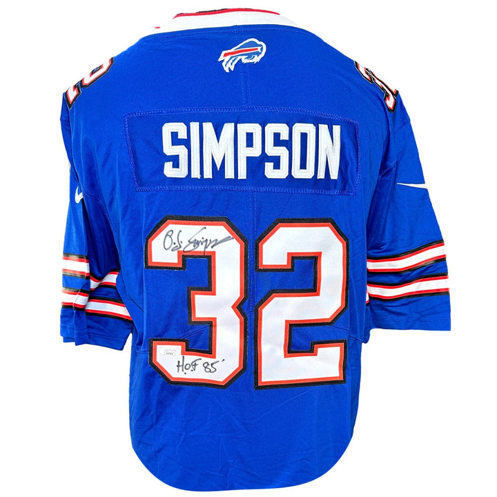 O.J Simpson Signed Buffalo Bills Jersey Inscribed "HOF 85" JSA COA Autograph
