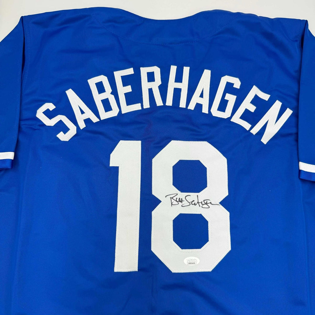 Autographed/Signed Bret Saberhagen Kansas City Dark Blue Jersey JSA COA