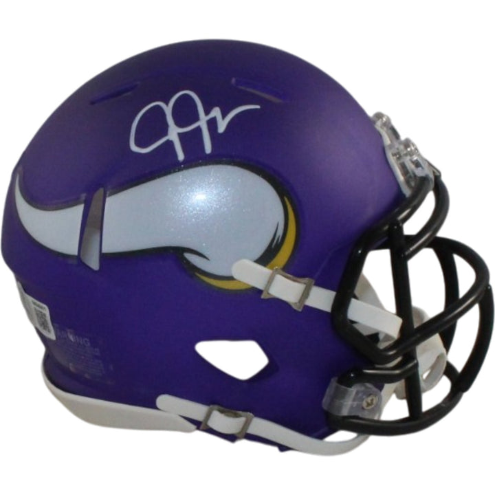 Justin Jefferson Autographed Minnesota Vikings Mini Helmet Beckett Witness 56174