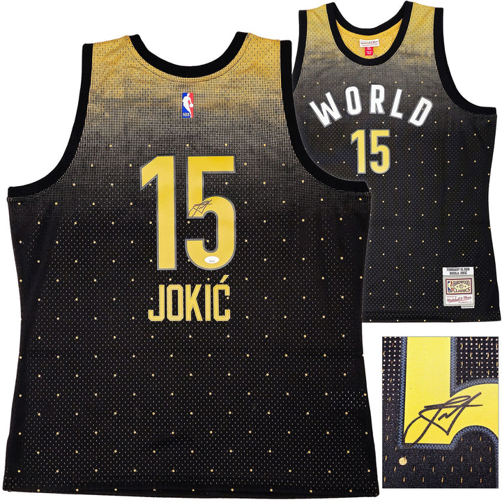 Nuggets Nikola Jokic Auto Black Mitchell Ness HWC Swingman 16 ASG Jersey XL JSA