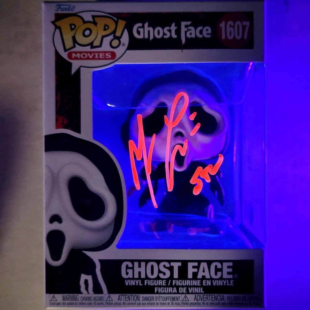 Matthew Lillard signed "Stu" Ghost Face Funko Pop! 1607 w GITD Ink autograph BAS