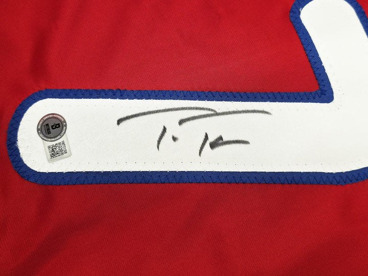 Philadelphia Phillies Trea Turner Signed Red Jersey Beckett Witness