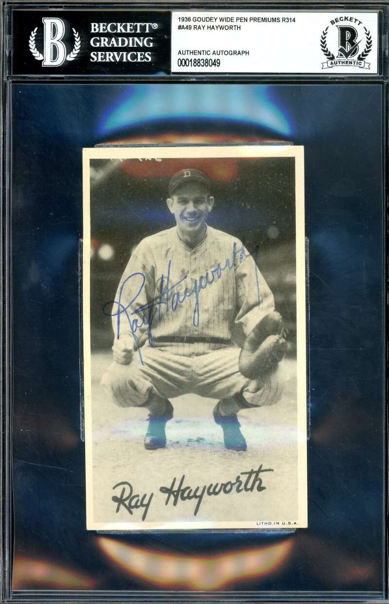 Ray Hayworth Beckett BAS Signed 1936 Goudey Wide Pen Premiums R314 Autograph