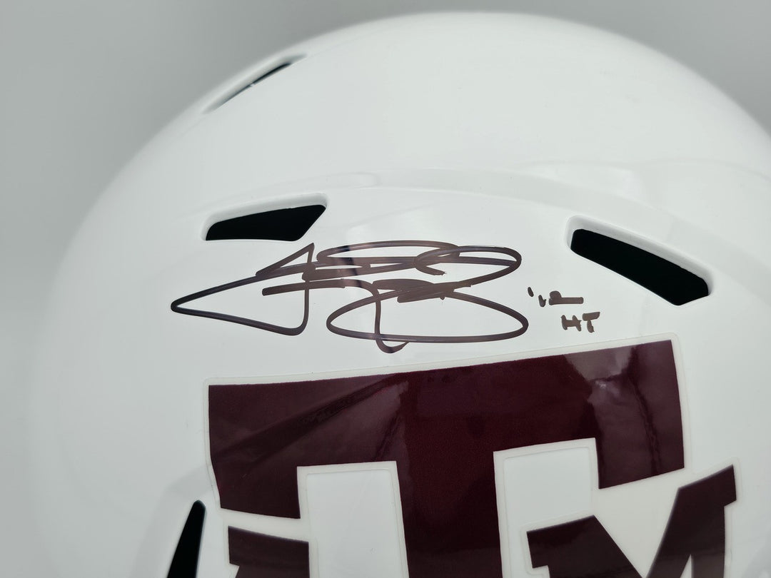Johnny Manziel Auto Texas A&M Aggies White Full Size Speed Replica Helmet 12 HT