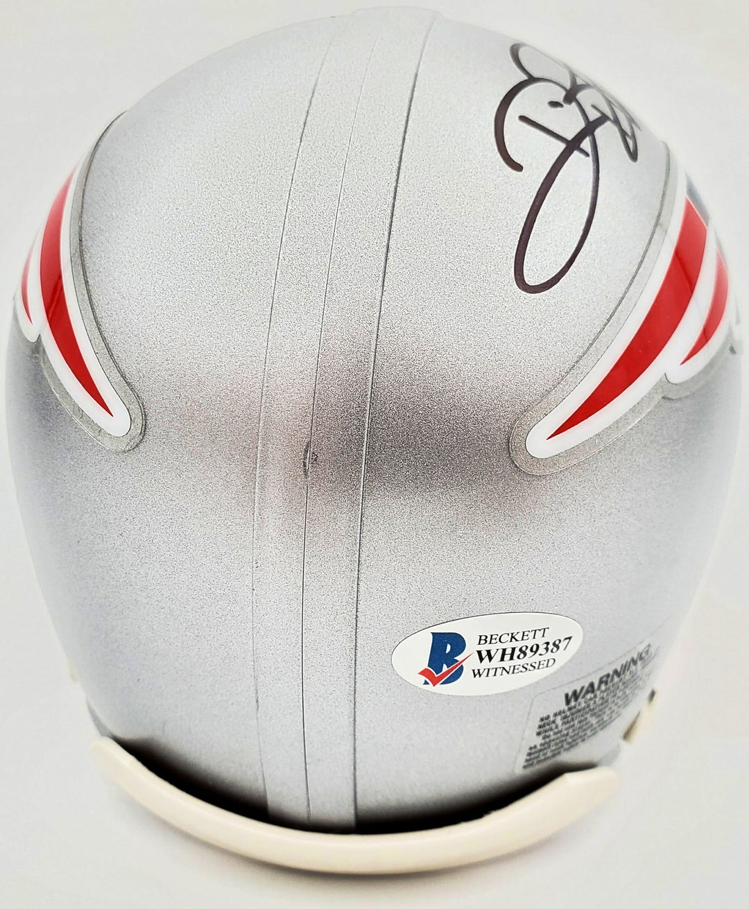Deion Branch Autographed Signed New England Patriots Silver Mini Helmet Beckett