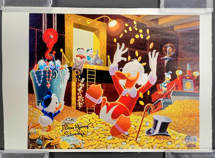 Alan Young signed "Scrooge McDuck" DuckTales 11x14 canvas photo (B) Beckett BAS