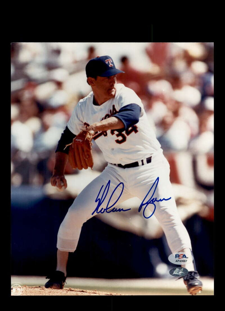 Nolan Ryan PSA DNA Signed 8x10 Photo Autograph Rangers