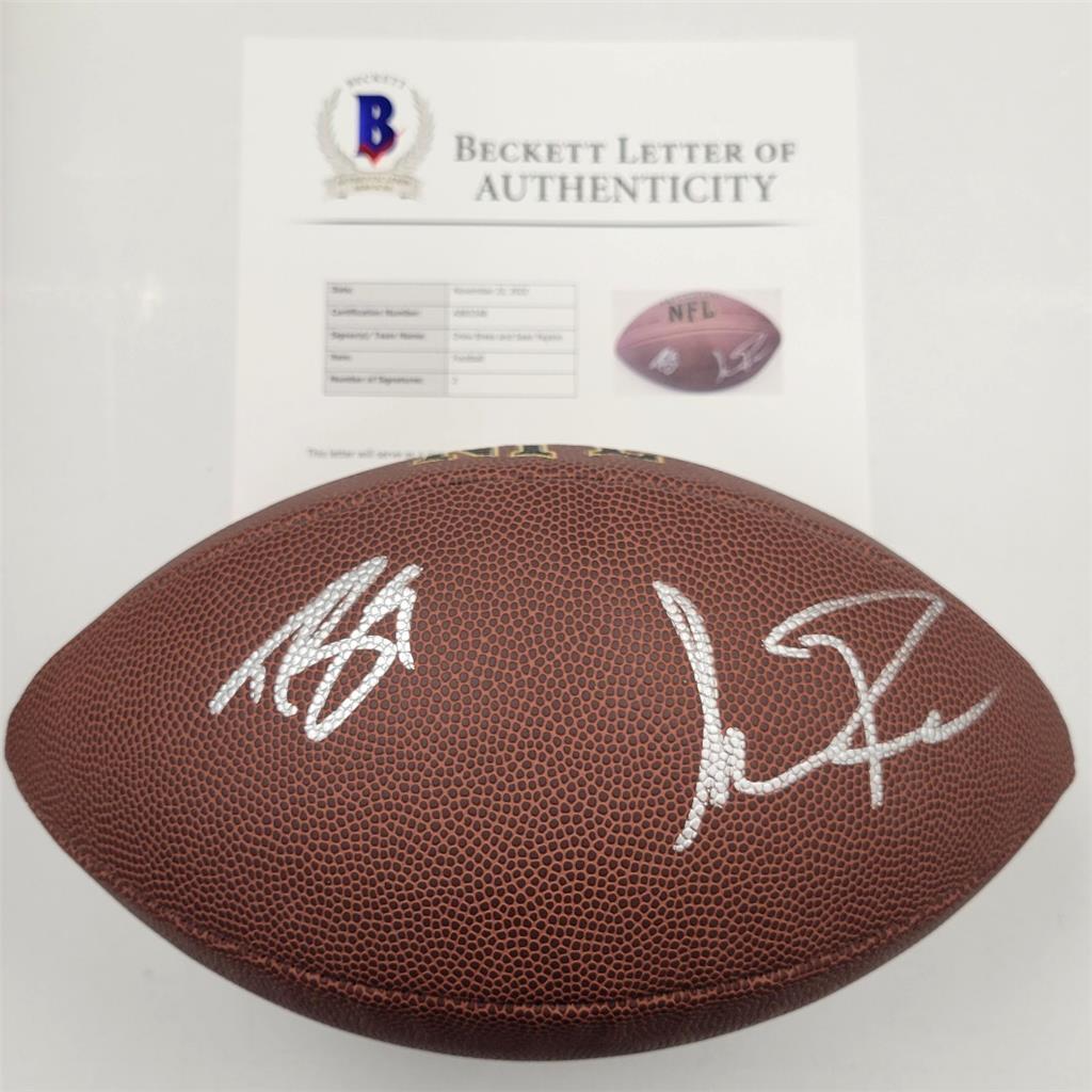 Drew Brees + Sean Payton signed NFL Replica Football Saints ~ Beckett BAS LOA