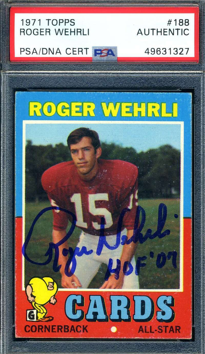 Roger Wehrli PSA DNA Signed 1971 Topps Rookie Autograph