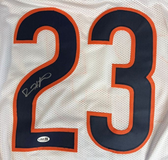 Devin Hester Chicago Signed White Pro-Cut Football Jersey JSA QR Hologram