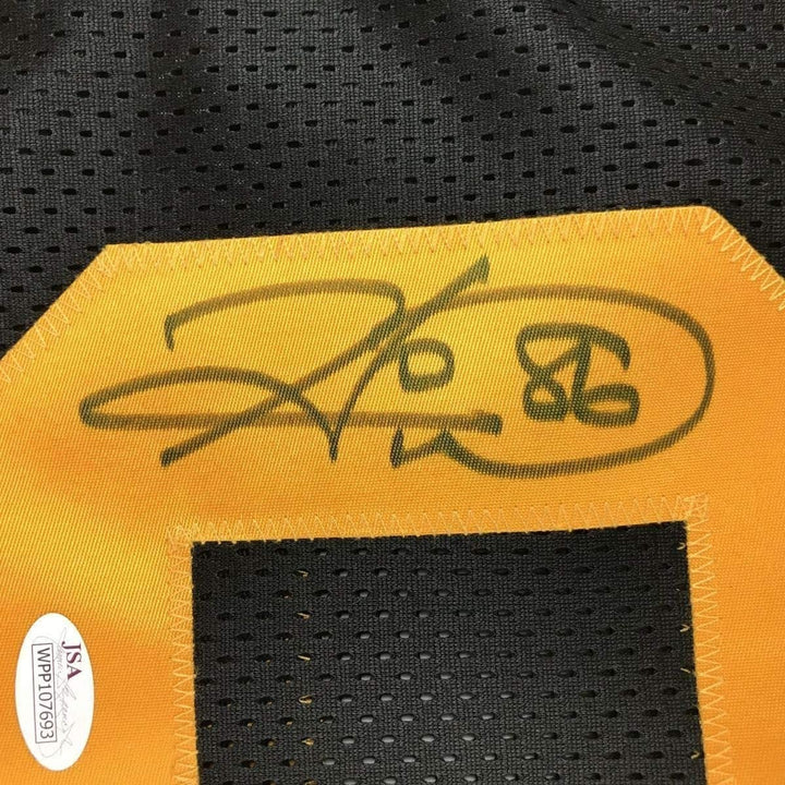 Framed Signed Hines Ward 35x39 Pittsburgh Color Rush Jersey JSA COA