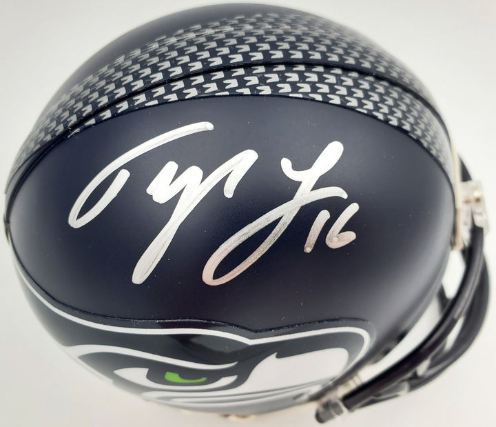 Tyler Lockett Autographed Signed Seattle Seahawks Mini Helmet In Silver MCS Holo