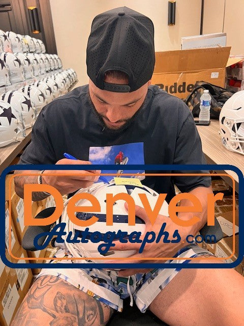 Dak Prescott Autographed/Signed Dallas Cowboys Authentic TB Helmet Beckett 56318