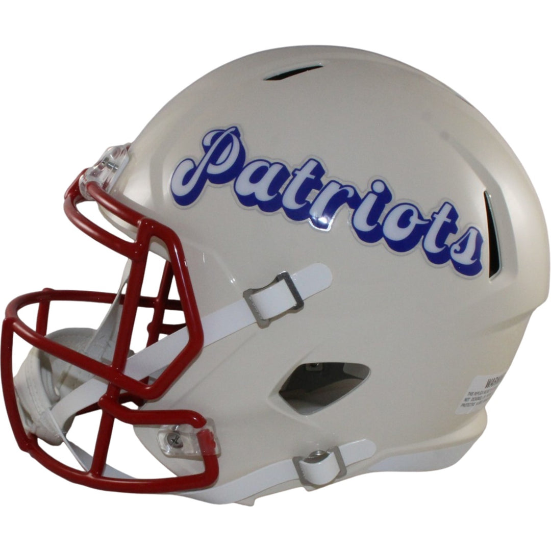 Darrelle Revis Autographed New England Patriots F/S Retro Helmet Beckett 56471