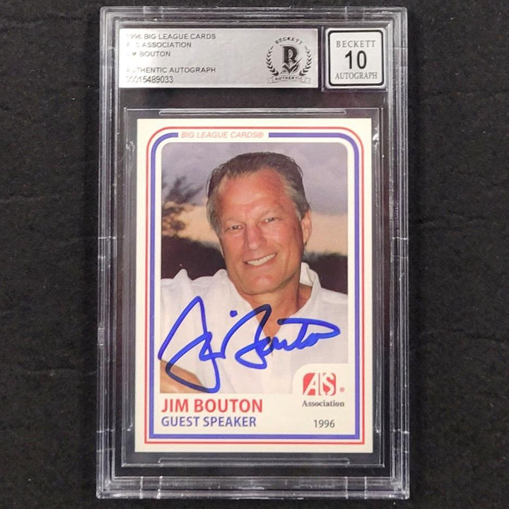 Jim Bouton signed 1996 Big League ALS New York Yankees card slab autograph BAS