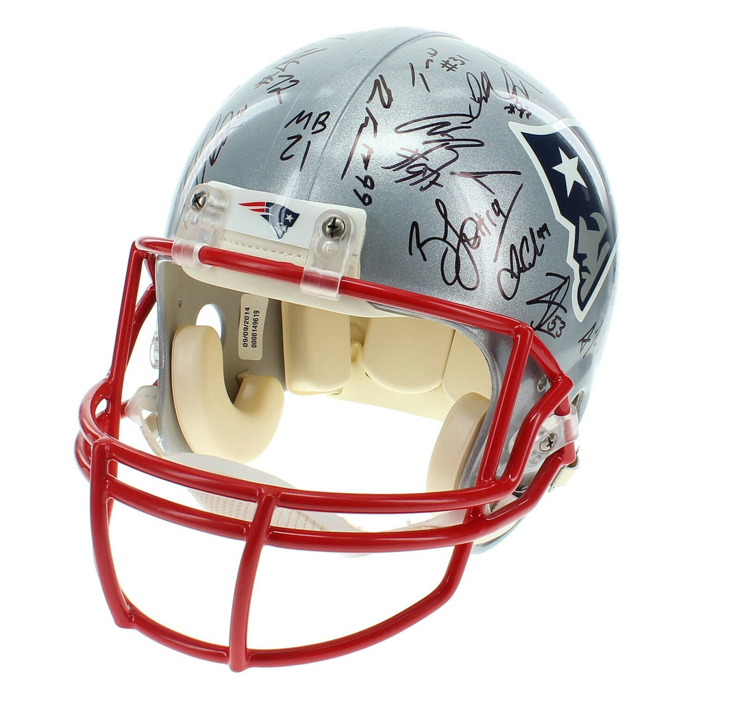 2015-16 New England Patriots Team Signed Helmet JSA COA Tom Brady Gronkowski +33