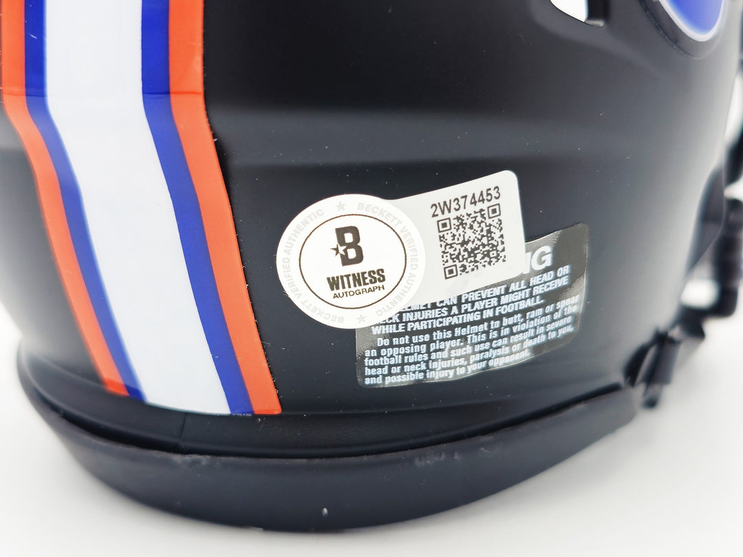 Steve Spurrier Auto Florida Gators Black 23 Alternate Speed Mini Helmet Beckett