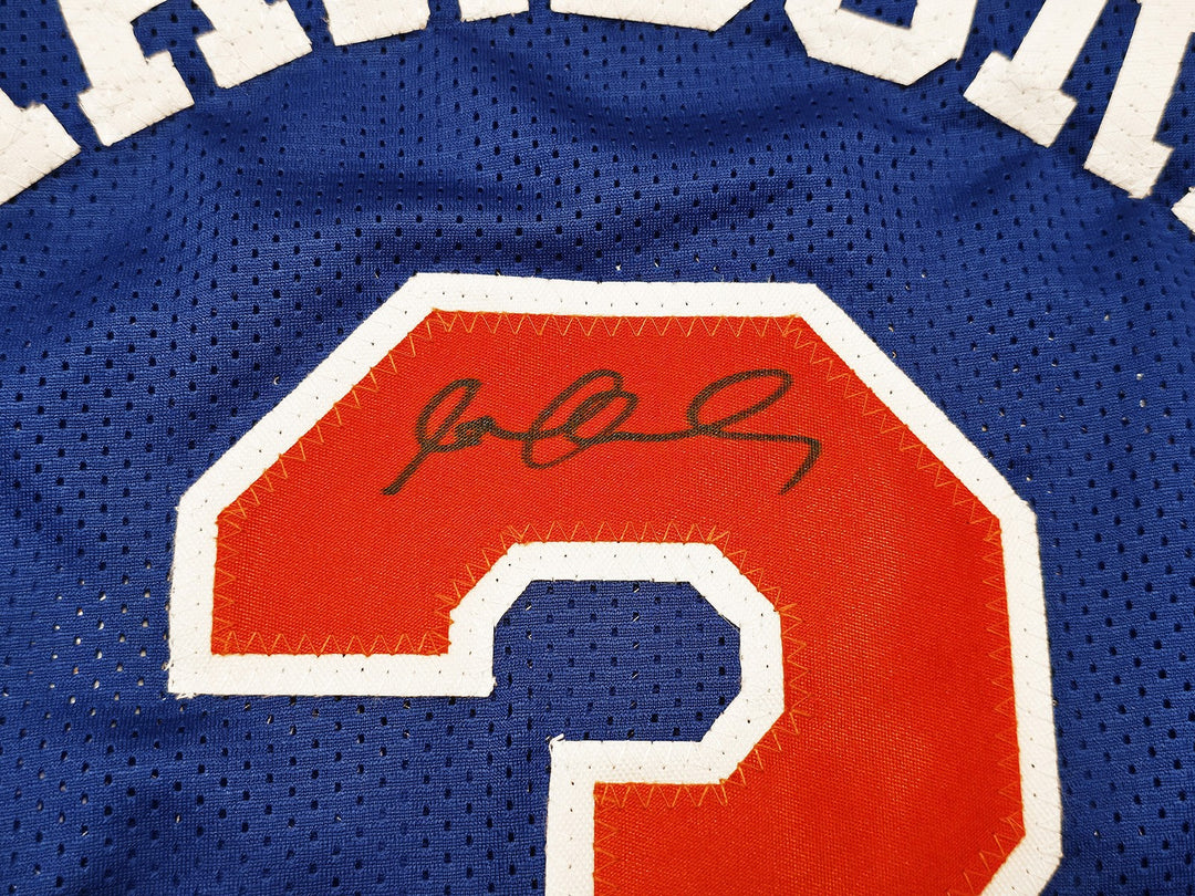 New York Knicks Stephon Marbury Signed Blue Jersey Beckett Witness