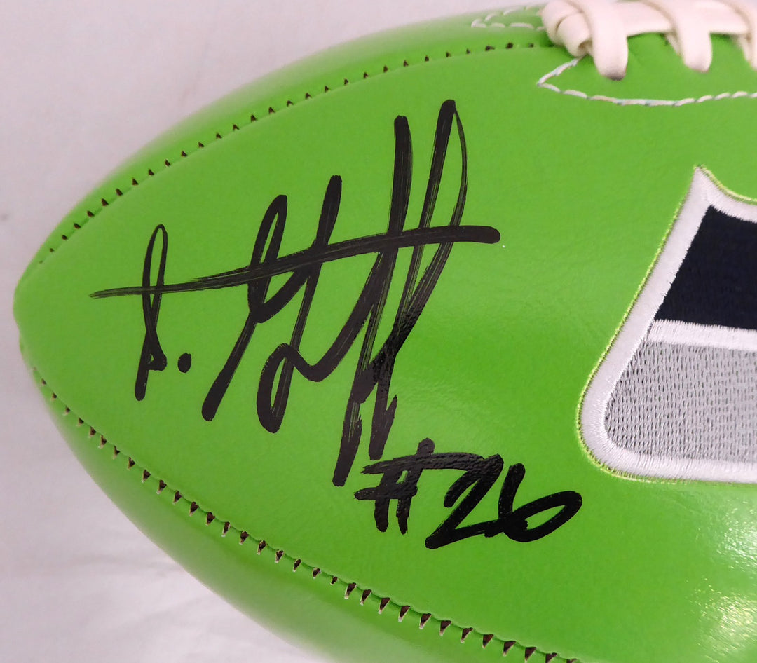 Shaquem & Shaquill Griffin Signed Seattle Seahawks Green Logo Football MCS Holo