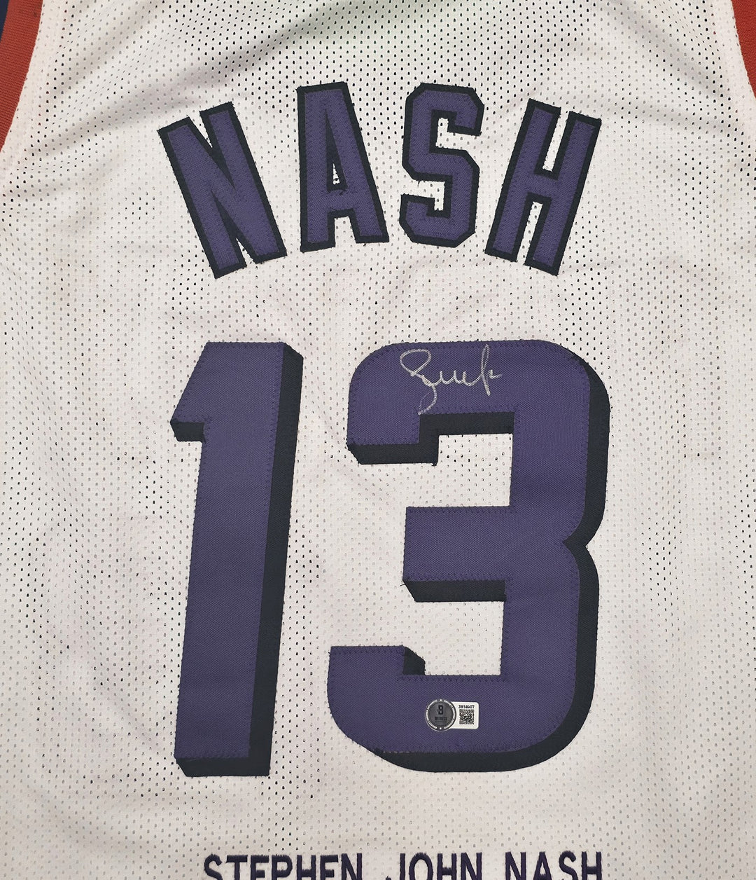 Phoenix Suns Steve Nash Autographed Signed White Stat Jersey Beckett Wit