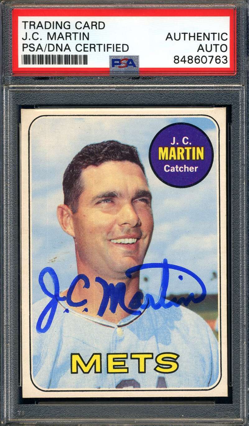 J.C. Martin PSA DNA Coa Signed 1969 Topps Autograph
