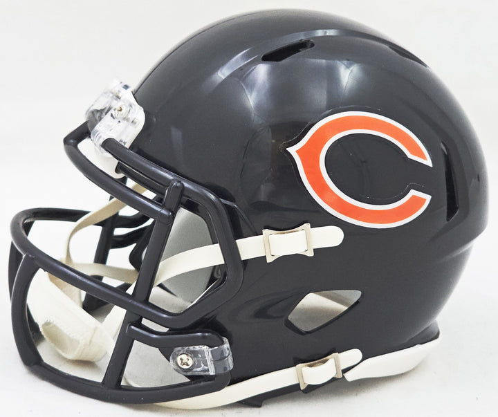 Justin Fields Signed Chicago Bears Blue Speed Mini Helmet Beckett Wit
