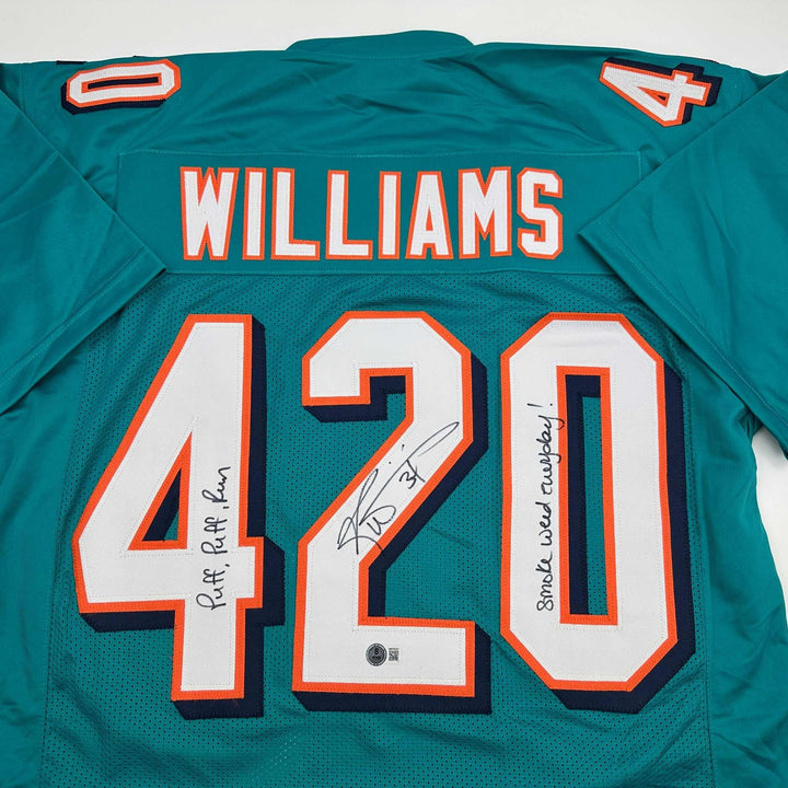 Autographed/Signed Ricky Williams Smoke Weed Everyday Puff Puff Jersey COA
